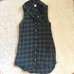 Forever21 green plaid tunic